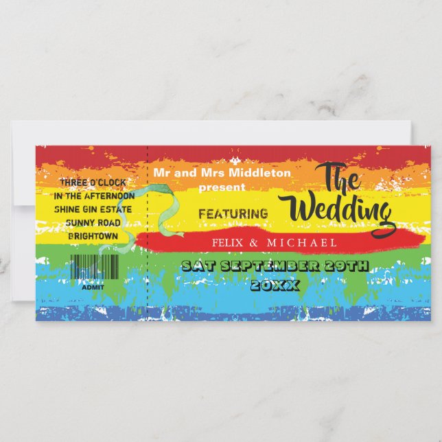 Wedding Gay Pride Rainbow Festival Invitation (Front)