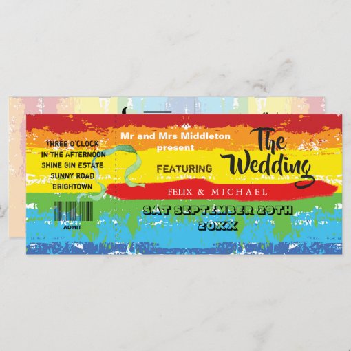 Wedding Gay Pride Rainbow Festival Invitation | Zazzle