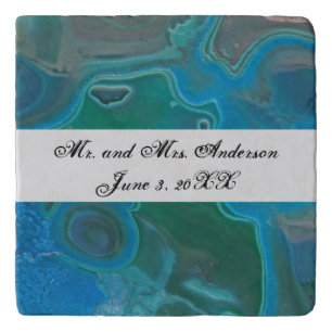 Wedding Gemstone Marble Swirl Wedding Keepsake Trivet
