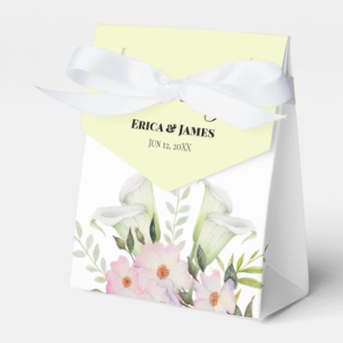 Wedding Gentle White Calla Lily Roses Watercolor F Favor Boxes