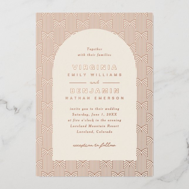 Wedding Geometric Foil Invitation (Front)