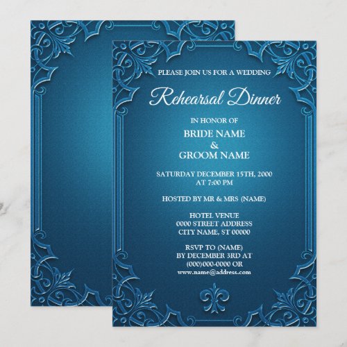 Wedding Geometric Teal Turquoise Rehearsal Dinner