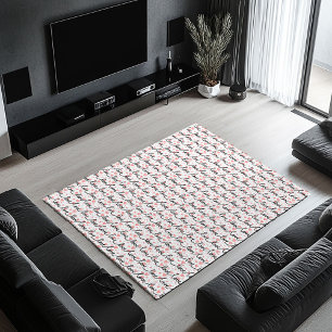 Wedding Gift Area Rug Pink Black Love Lettering