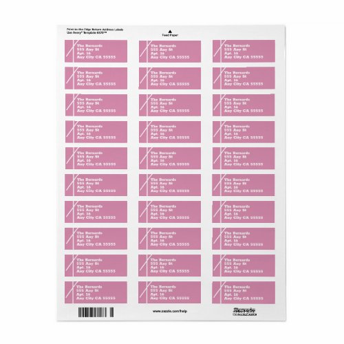 Wedding Gift Art Deco Pink and White Address Label