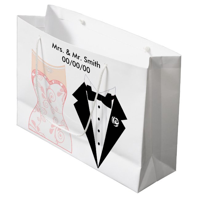 Wedding gift bag, wedding thank you gift bag (Front Angled)