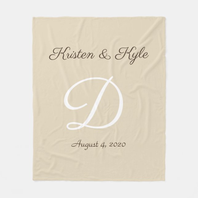 Wedding gift blanket monogrammed (Front)