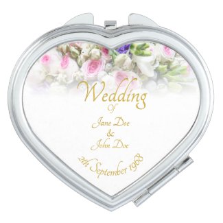 Wedding Gift - Bride with colorful wedding bouquet Compact Mirror