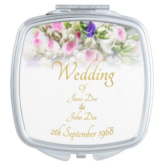 Wedding Gift - Bride with colorful wedding bouquet Compact Mirror