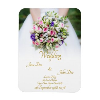 Wedding Gift - Bride with colorful wedding bouquet Magnet