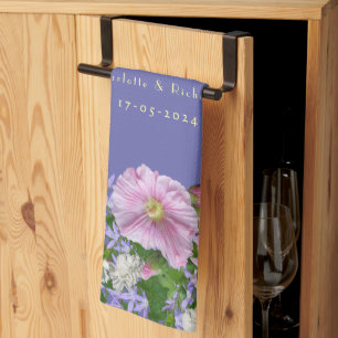 Wedding Gift Couple Bouquet Background Kitchen Towel
