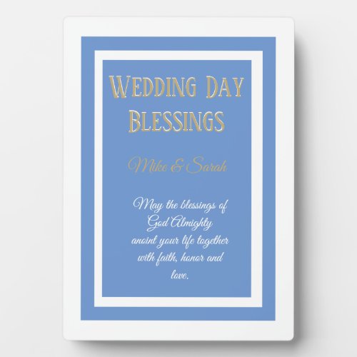 Wedding gift Custom blessing for couple Plaque