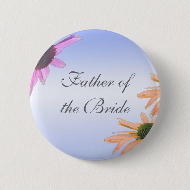 wedding gift, daisy flowers button (Front)
