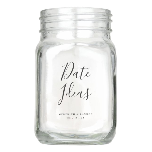 Wedding Gift, Date Ideas, Date Night Mason Jar (Back)