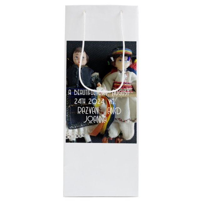 Wedding Gift Favor Bag Romanian National Costume (Front)