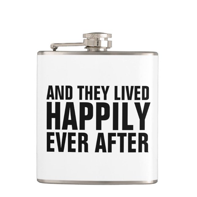 WEDDING gift FLASKS, HAPPILY EVER AFTER Flask (Front)