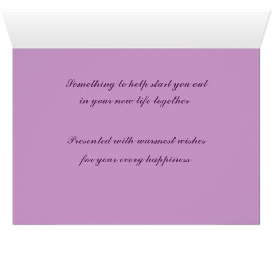 Wedding Gift Money Enclosure Card (Inside Horizontal (Bottom))