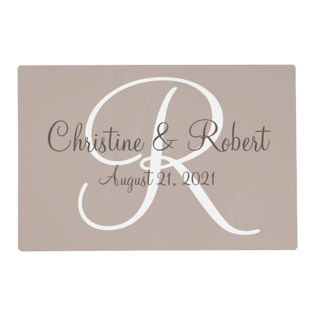 Wedding gift monogrammed placemats  (Front)