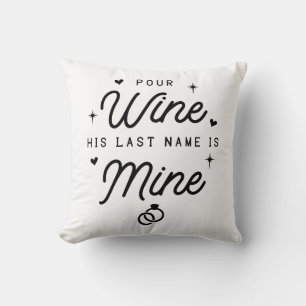Wedding Gift MRS Bride Just Married Love Quote Throw Pillow