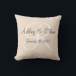 Wedding gift pillow monogrammed<br><div class="desc">A wonderful personalized wedding gift,  monogrammed with the couples names and date.  Also a nice anniversary gift.</div>