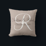 Wedding gift pillow monogrammed<br><div class="desc">A wonderful personalized wedding gift,  monogrammed with the couples names and date.  Also a nice anniversary gift.</div>