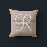 Wedding gift pillow monogrammed<br><div class="desc">A wonderful personalized wedding gift,  monogrammed with the couples names and date.  Also a nice anniversary gift.</div>