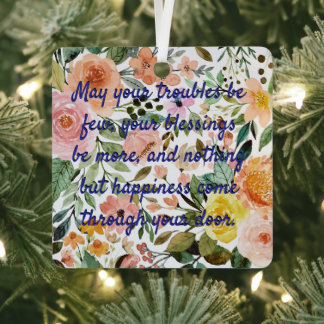 Wedding Gift Quote Wishes For The Newly Weds Metal Ornament