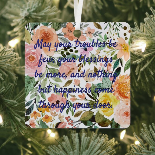 Wedding Gift Quote Wishes For The Newly Weds Metal Ornament (Insitu)