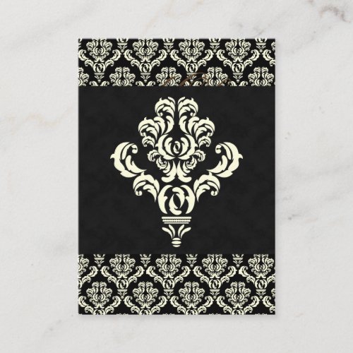 Wedding Gift Registration Card Damask Black Cream Business Card