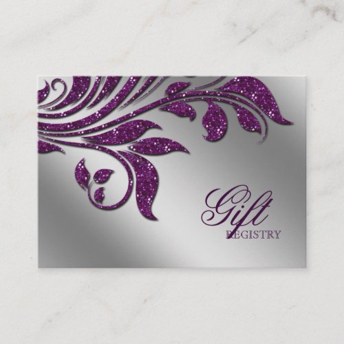 Wedding Gift Registration Card purple sparkle