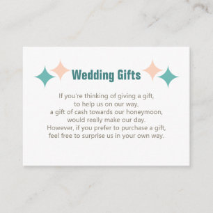 Wedding Gift Request Honeymoon Money Personalized  Enclosure Card