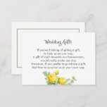 Wedding Gift Request Honeymoon Money Personalized  Enclosure Card<br><div class="desc">Slip these in with your wedding invitations as a fun and discreet way to request money towards your honeymoon as a your wedding gift or a if they prefer a surprise gift of their choice. A simple clear super stylish wedding gift information card with fully editable text.</div>