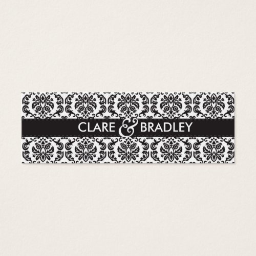 WEDDING :: gift tag :: damask - black Business Card Template