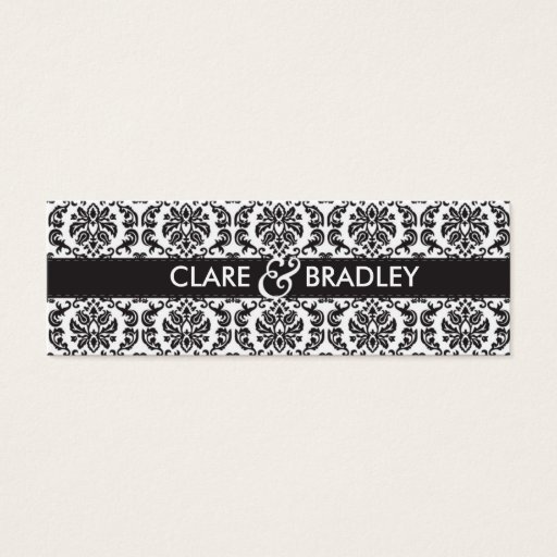 Customizable WEDDING :: gift tag :: damask - black Business Card Template