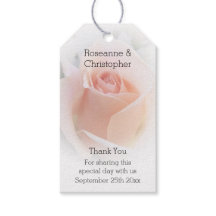Wedding Gift Tag Peach Pink Rosebud
