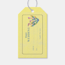 wedding gift tag yellow name gift tags