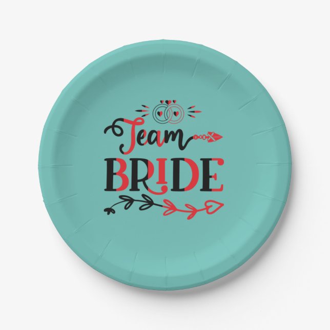 Wedding Gift Team Bride Paper Plates (Front)