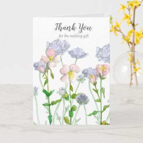 Wedding Gift Thank You Pink Primrose Flowers Card