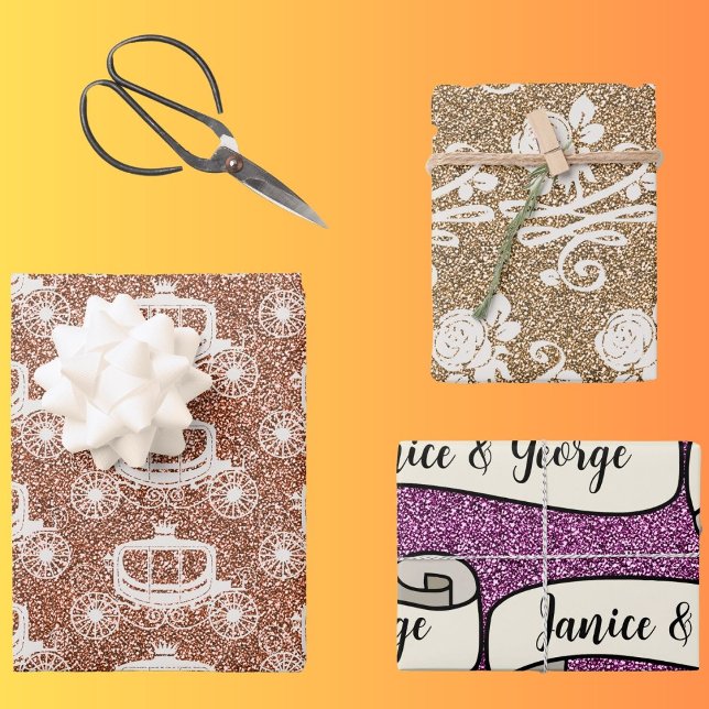 Wedding gift wrap personalized (Wedding paper)