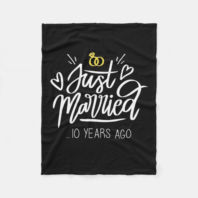 Wedding Gifts | 10th Wedding Anniversary Fleece Blanket (Front)