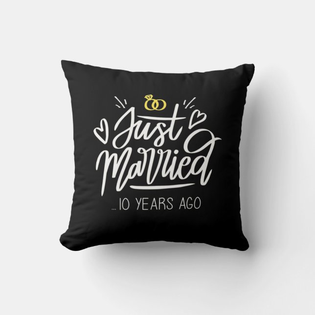 Wedding Gifts | 10th Wedding Anniversary Throw Pillow (Front)