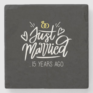 Wedding Gifts   15th Wedding Anniversary Stone Coaster