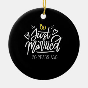 Wedding Gifts 20th Wedding Anniversary Ceramic Ornament