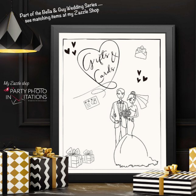 Wedding Gifts and Cards sign (Bella and Guy Gifts and cards sign)