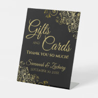 Wedding Gifts & Cards Thank You Lacy Gold on Black