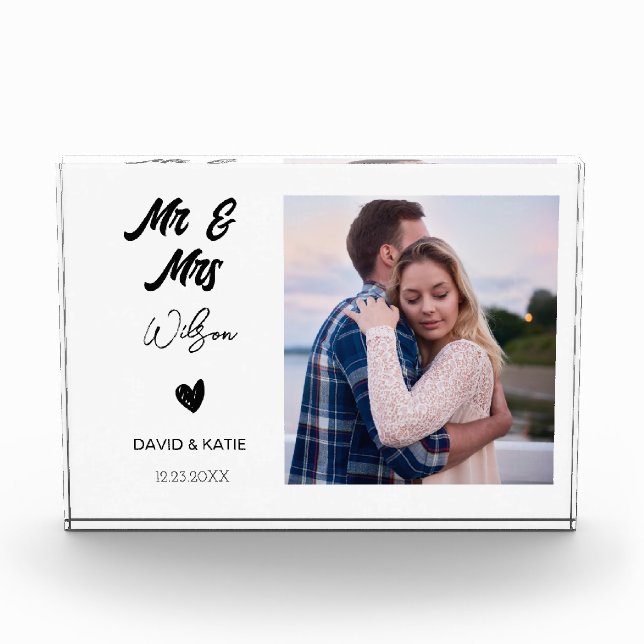 Wedding Gifts for Couple Bride Bridal Shower Gift Photo Block (Front)