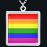 Wedding Gifts/Gay Pride Raibow Silver Plated Necklace<br><div class="desc">Rainbow necklace</div>