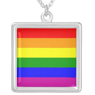 Wedding Gifts/Gay Pride Raibow Silver Plated Necklace