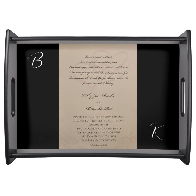 Wedding, Gifts, Serving tray, inspired Tray (Front)