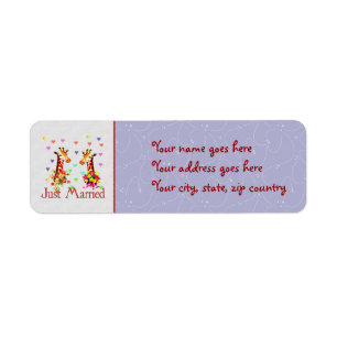 Wedding Giraffes Label