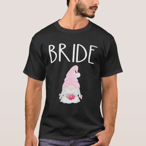 Wedding Gnome Bride Engaged Bridal Shower Party Cu T_Shirt